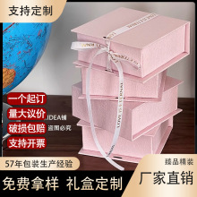 T1女神粉色磁吸翻盖礼盒空盒首饰包装送女生口红生日礼物ins风