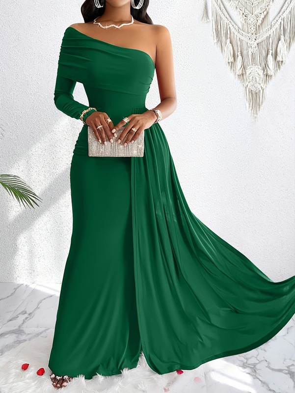 Flowy One Shoulder Asymmetrical Dress One Shoulder单肩连衣裙|undefined