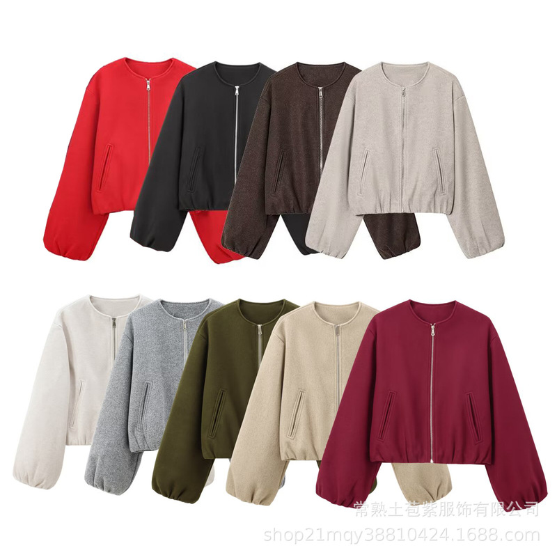 2025 Spring and Autumn Fashion Easiest for Match New Soft Bomber Jacket Cross-Border Amazon Women's Clothing M56867 2025 Spring and Autumn Fashion Easiest for Match New Soft Bomber Jacket Cross-Border Amazon Women's Clothing M56867