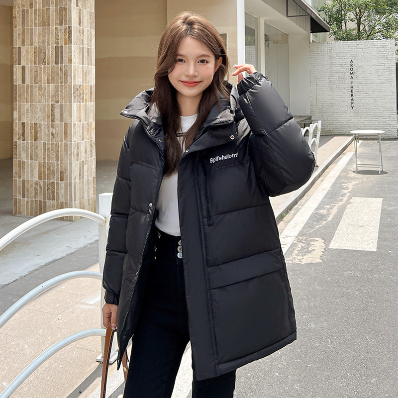 Trajes de algodón transfronterizos de pluma para mujeres 2025 invierno nueva moda chaqueta de algodón suelta gruesa chaqueta de tamaño grande image 4