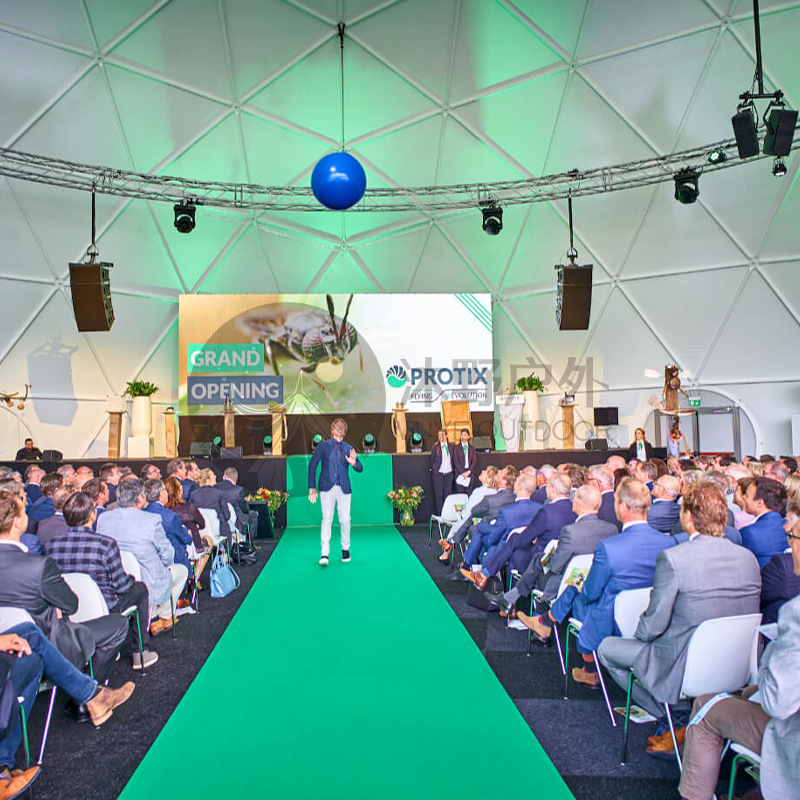 Muye exposición al aire libre gira banquete de espectáculo de automóviles restaurante gran cabina esférica cúpula gran tienda de campaña