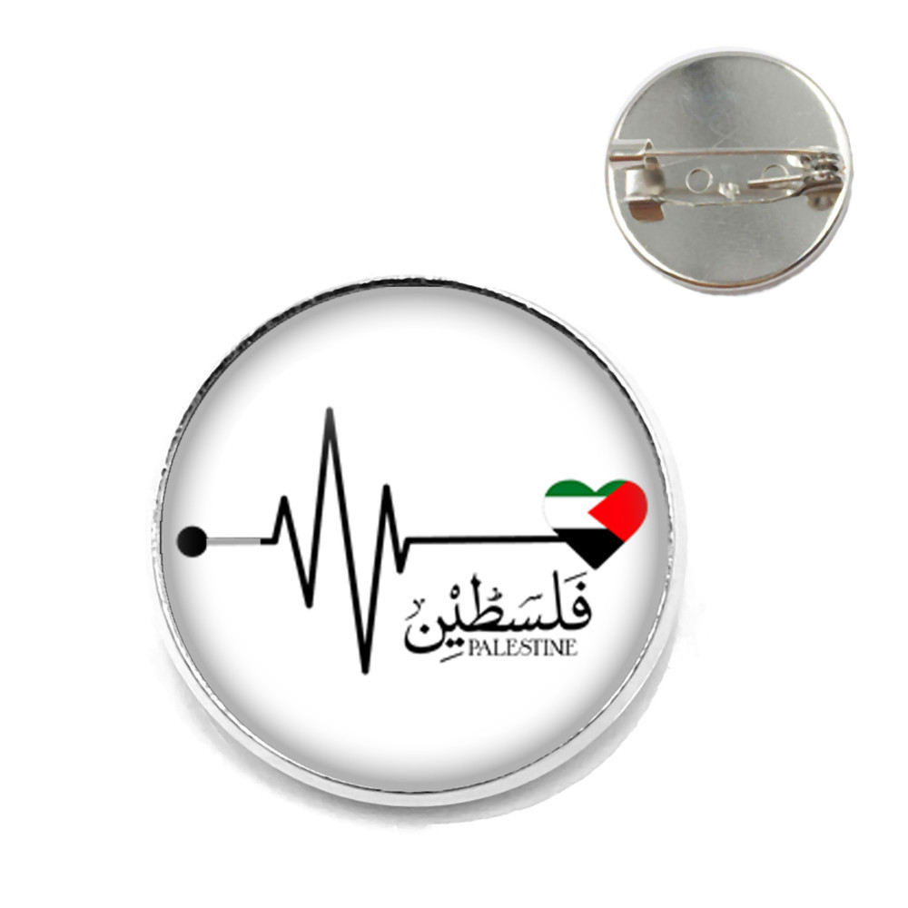 Transfronterizo pin bandera palestina vidrio personalidad arte insignia broche accesorios hombres mujeres broche