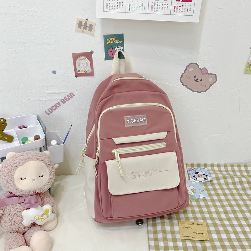 School backpack, lightweight multi‑pocket shoulder bag for secondary school, 5 colors