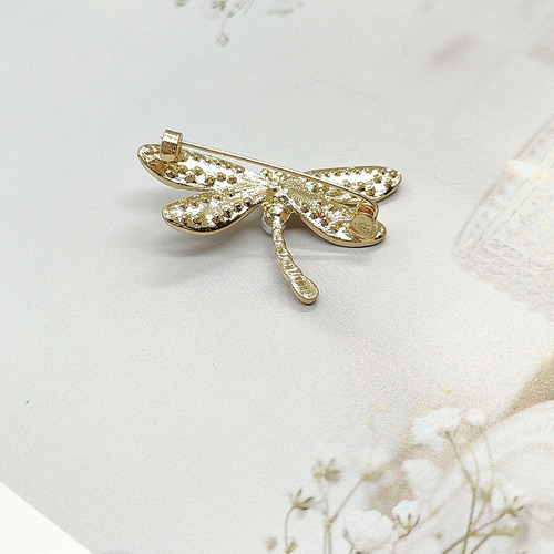 Classic dragonfly brooch rhinestone animal corsage anti-exposure pearl pin fashion jewelry accessories clothing wholesale women