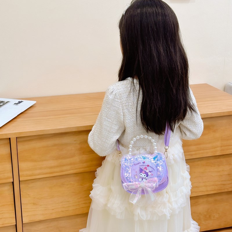 2025 caricatura Aisha niños sequinado bolso de hombro niñas lindas bolso de perlas Kulomi bolso de mochila
