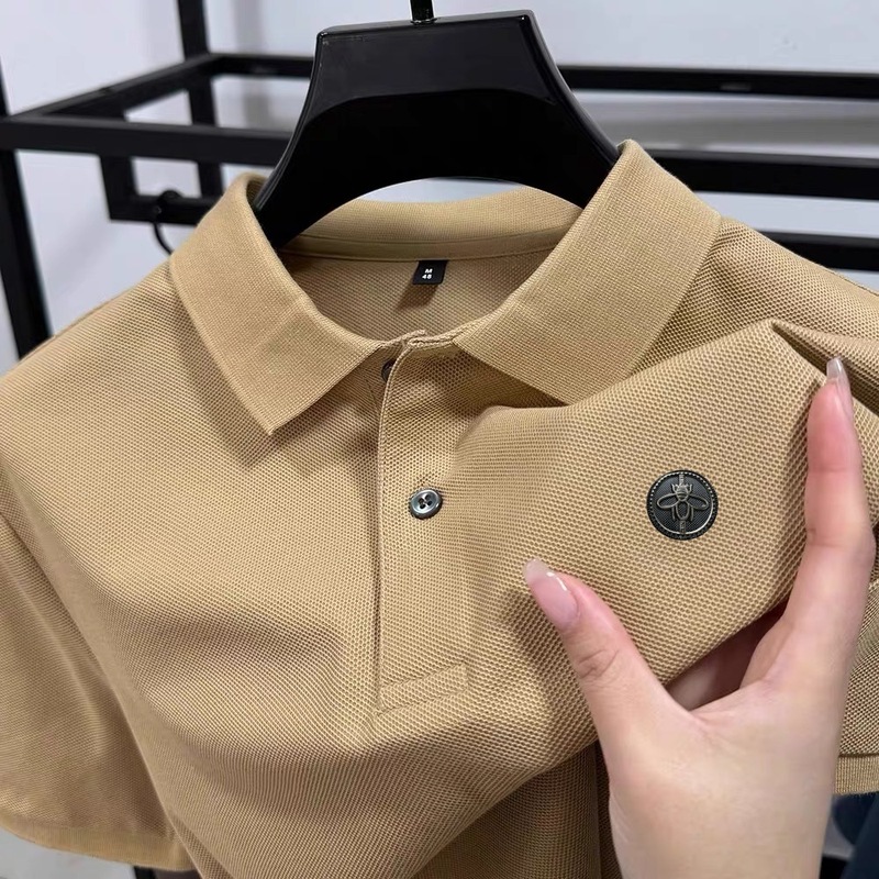 大きいサイズのトレンディなブランドカウンター本物の半袖 Tシャツメンズポロ Tシャツ 2025 夏の新しいお父さん着用紳士服|undefined