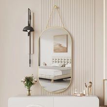 壁挂美颜化妆镜家用悬挂式镜子吊挂式网红镜子宿舍挂墙椭圆形镜子