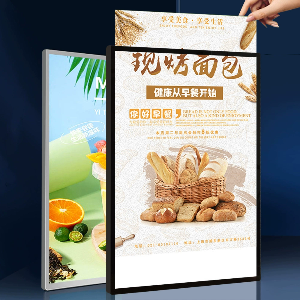 Wall ultra thin glass LED poster, stand, indicator lamp