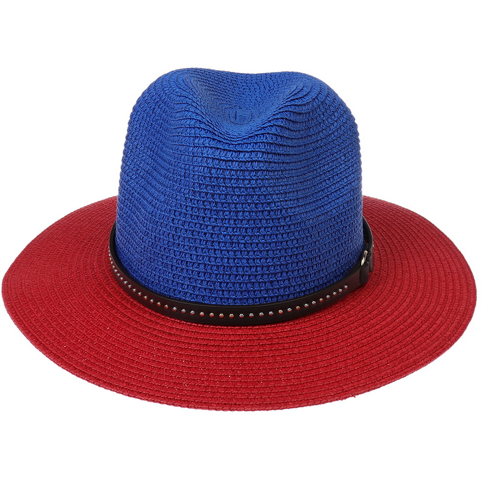 للجنسين أسلوب بسيط متعدد الألوان طنف كبيرة قبعة فيدورا display picture 7