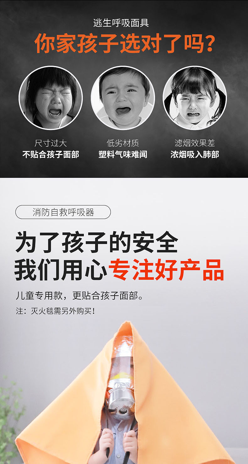 Flame Warrior Anti-Smoke Mask Tzl30 Fire Escape Mask Filter Self-Rescue Respirator Fire Gas Mask