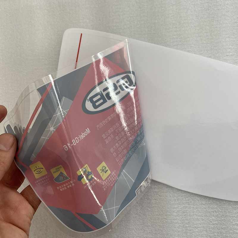 Casco del fabricante pegatinas estáticas transparentes se pueden personalizar impresión en color UV