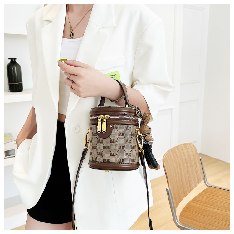 This year's popular women's bag, 2022 Summer New Fashion Print Bucket Bag, Versatile Crossbody Shoulder Bag_voghion.com