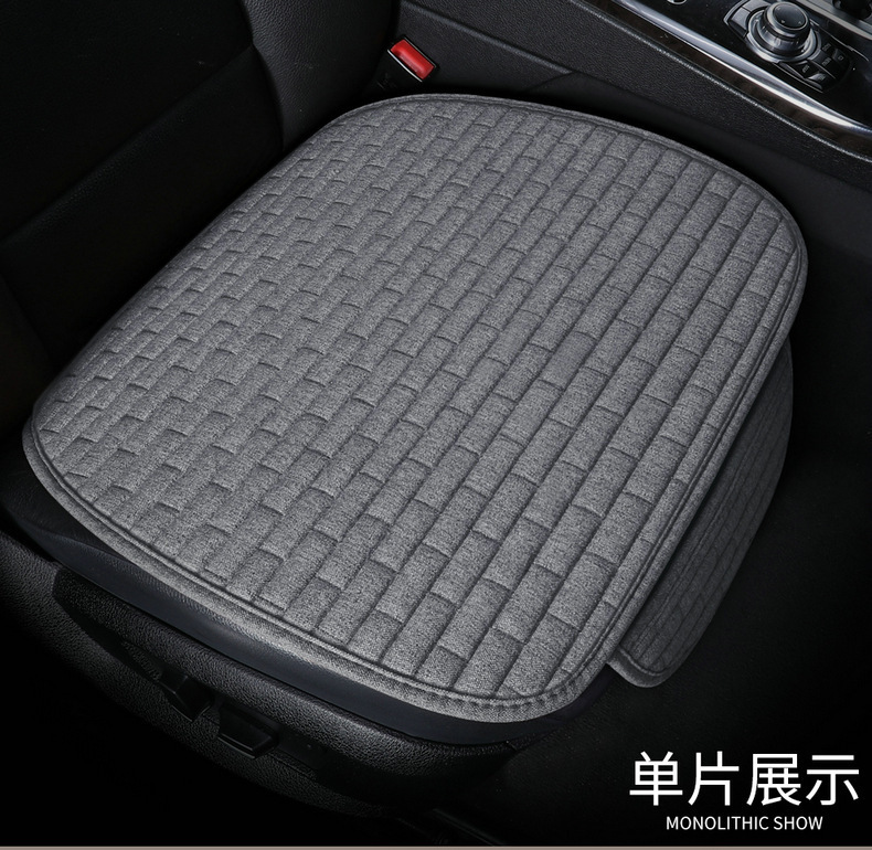 Linen Plaid Car Seat Cushion Set Universal Single Pad
