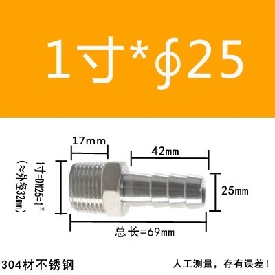 304 ステンレス鋼外径パゴダコネクタ 316 六角革水道管ホース気管外歯おねじグリーンヘッド|undefined