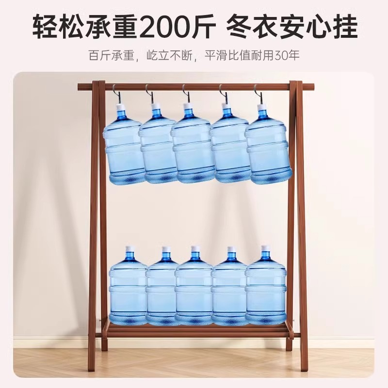Percha de madera maciza piso percha de ropa percha de madera percha de ropa percha