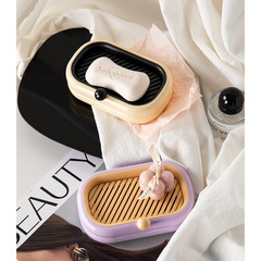 Soap Dish Wall Mounted Drainage Home High-End New Bathroom Shower Soap Holder Double Layer Shelf No Drilling