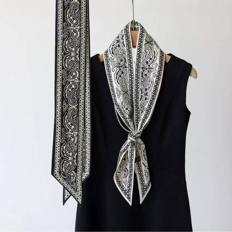 2025 New French Style Cashew Flower Long Scarf Women's Elegant All-match Neck Scarf with Shirt Decorative Scarf