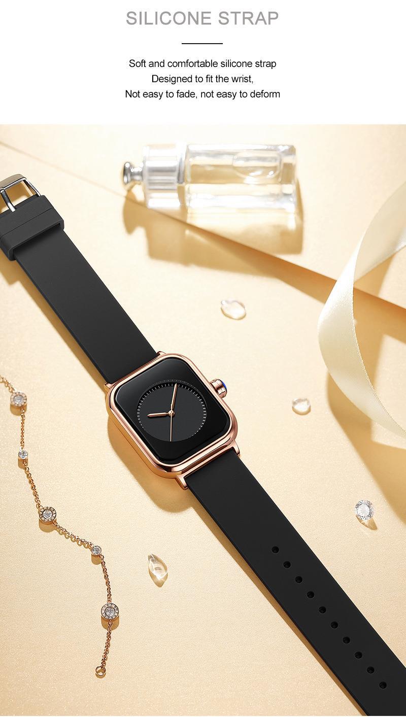 Rectangle Dial Shape Daily Occasion Quartz Movement Fashion Square Buckle Quartz Women's Watches