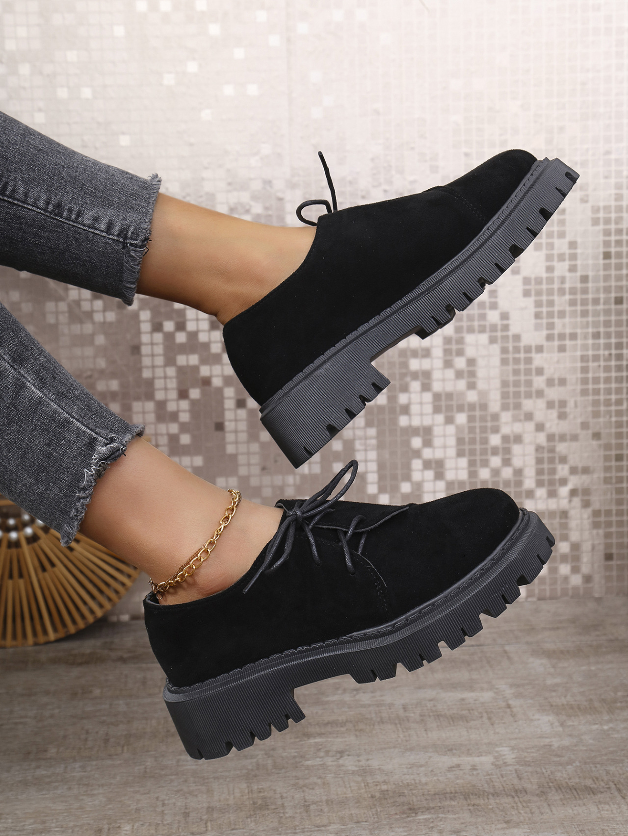 Plus Size Women's Leopard Print Platform Loafers With Chunky Heel_voghion.com
