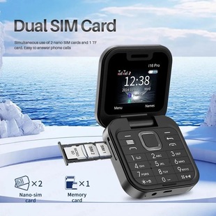 Cross-Border Export I16 Pro Dual Sim Dual Standby Non-Smart Phone Flip Phone Button Elderly Phone 2g Mobile Phone