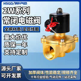 全铜常闭气动电磁水阀 2W管道燃气阀DN08/10/6分/1寸 常开2W-15K