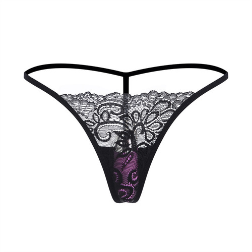 Erotic lingerie: seductive, sexy lace vibrator panties—women's wearable design with built-in vibrator wand, featuring a stylish thong-style crotch.