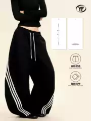Yongfang American-Style Striped Wide-Leg Casual Pants for Men and Women, Drawstring Trendy Slimming Loose Casual Versatile Drapey Sweatpants