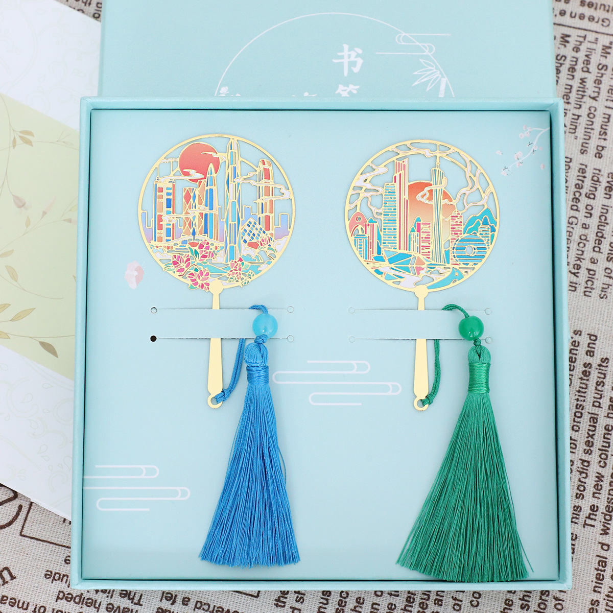 Guangzhou Tower + Shenzhen impression (Tassel) two blue boxes