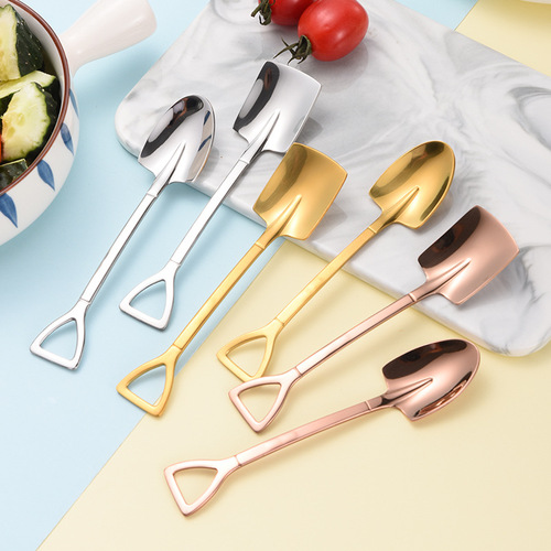 Creative 304 stainless steel thickened shovel watermelon shovel ice shovel dessert ice cream spoon coffee stirring spoon gift box packaging