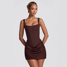 亚马逊跨境抹胸肩带式短款绑带性感辣妹连衣裙Dress外贸货源批发