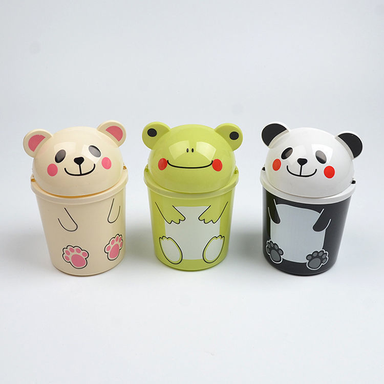 Desktop Trash Can with Swing Lid, Small Household Storage Bin for Living Room, Bedroom, Bedside, Desk, Recyclable with Lid