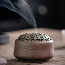 枫叶龙头盘香炉新中式熏香炉家用檀香沉香篆香陶瓷焚香器茶桌装饰