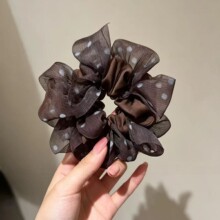 秋冬韩系波点显发量蓬松质感减龄时尚发圈皮筋优雅百搭丸子头绳
