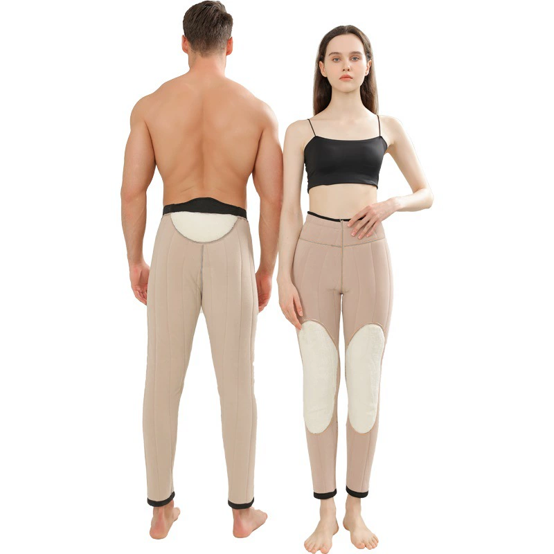Woolen keep warm trousers, increased thickness, for middle age