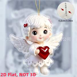 跨境爆款2D平面亚克力可爱天使礼物汽车装饰吊坠潮流后视镜挂件