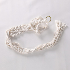 Woven flower pot net bag, cotton wall hanging decoration hangers, two-color hanging tray basket plant set, hanging basket flower pot