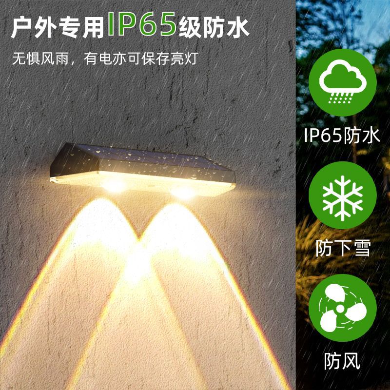 lámpara solar de pared de lavado patio exterior terraza impermeable lámpara de pared de balcón jardín atmósfera decorativa diseño de lámpara de color foco