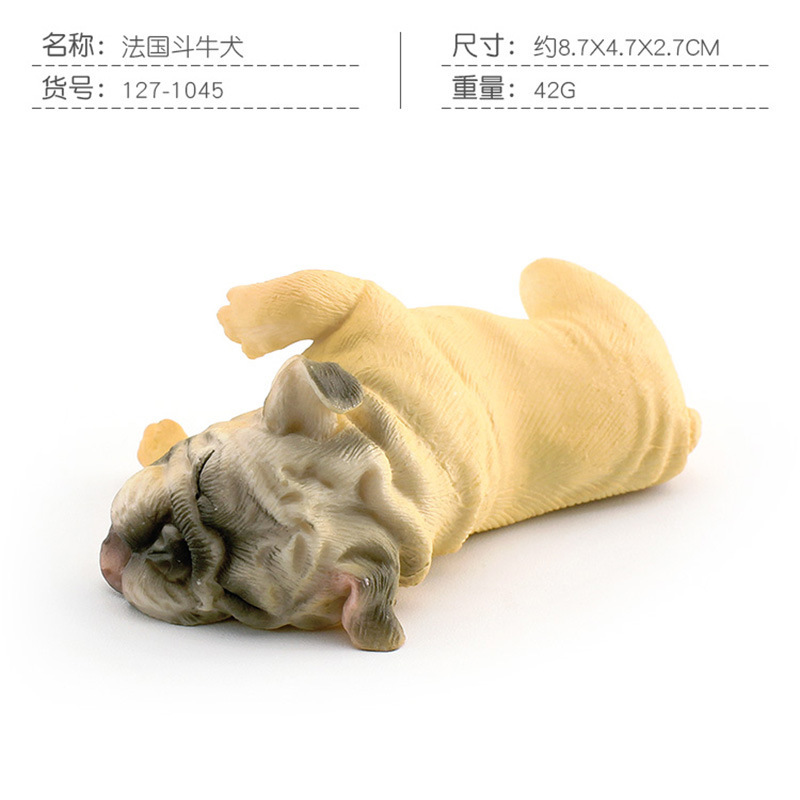 Simulación transfronteriza para dormir postura Shiba Inu modelo de Bulldog Francés educativo para niños mascota perro decoración de escritorio adornos estáticos