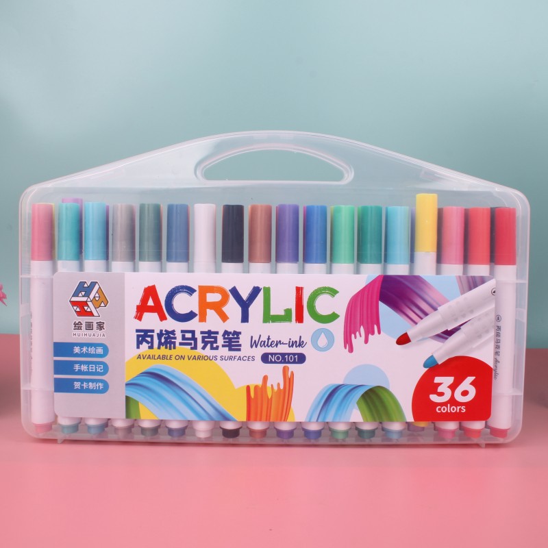 Estudiante al por mayor DIY pintura acrílico marcador de arte de los niños creativos graffiti impermeable no se desvanece cepillo de color