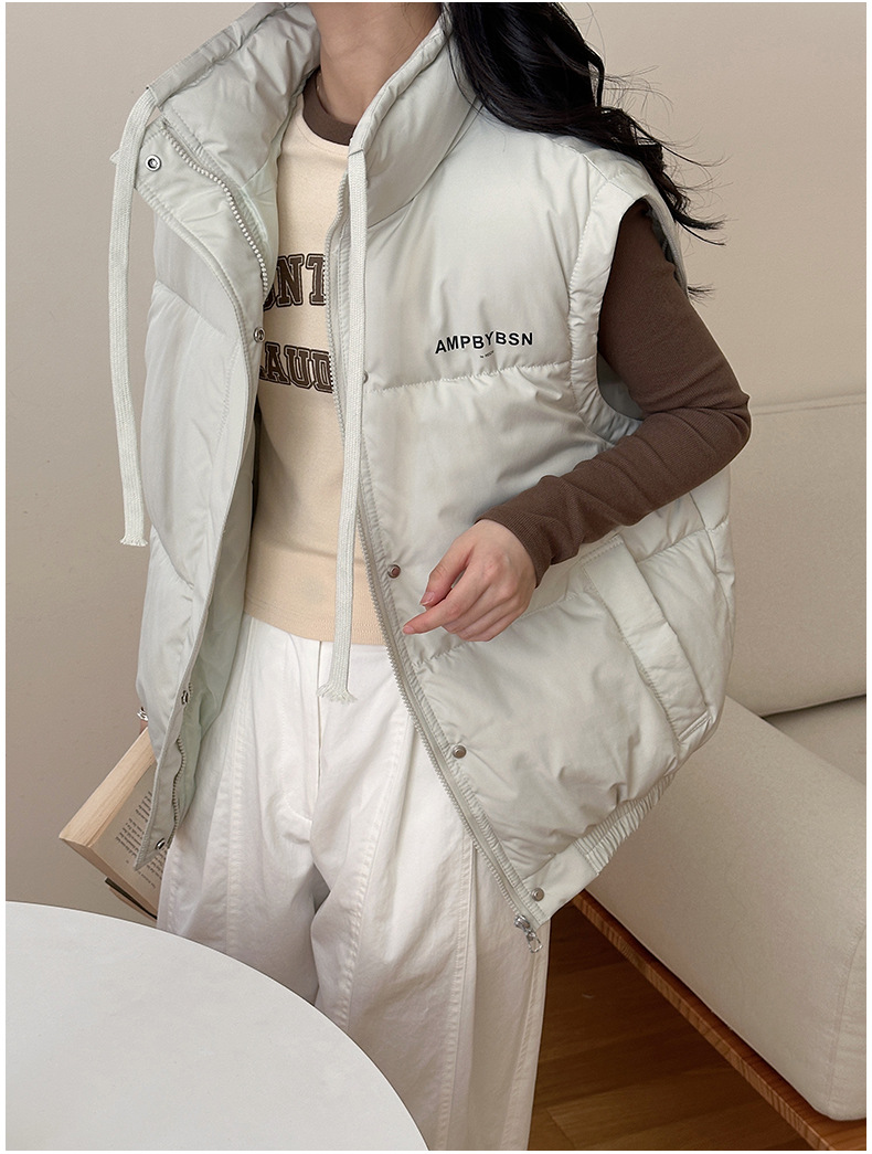 Abnehmbare Ärmel, Männer und Frauen, dickes Winterdesign, Unterhemdweste, für lässige Paare, Daunenjacke aus Baumwolle_voghion.com