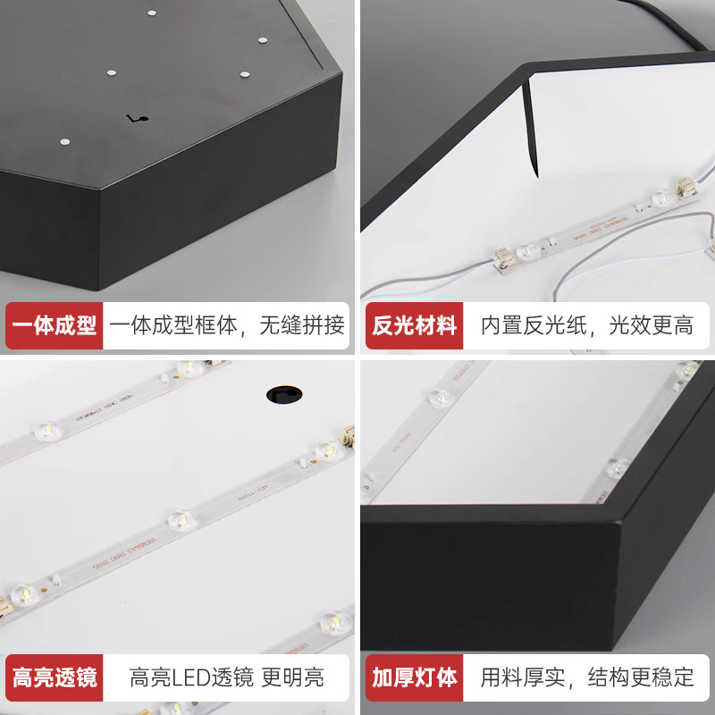 lámpara hexagonal LED lámpara de oficina de forma creativa lámpara de gimnasio lámpara de baile lámpara de modelado lámpara de herramienta de diamante lámpara image 3