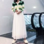 中长款显瘦百褶高腰半身裙