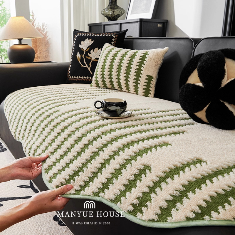 2025 nuevo otoño y invierno Navidad sofá de peluche cubierta de sofá cubierta de cubierta toda una cubierta de cubierta gruesa cubierta de cubierta de toalla para sentarse