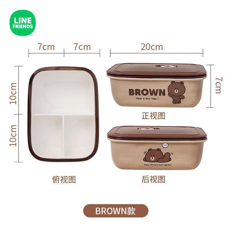 LINE FRIENDS漫画陶磁器両耳家庭用長方形チーズグラタンオーブン電子レンジ専用ボウル|undefined