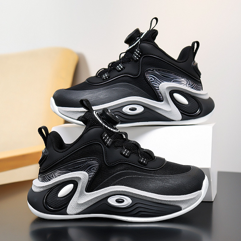 Zapatos de baloncesto para niños otoño-invierno 2025 nuevos zapatos de entrenamiento antideslizante y amortiguador para niños de edad media y primaria