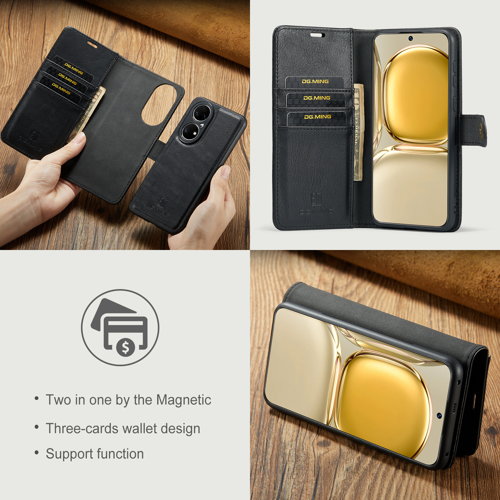 Magnetische Handyhülle Aus Leder Für Huawei P50 Und P50 Pro_voghion.com