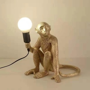 Creative Personality Industrial Style Monkey Lamp Restaurant Children's Room Clothing Store Window Monkey Hemp Rope Chandelier Wall Lamp Table Lamp
