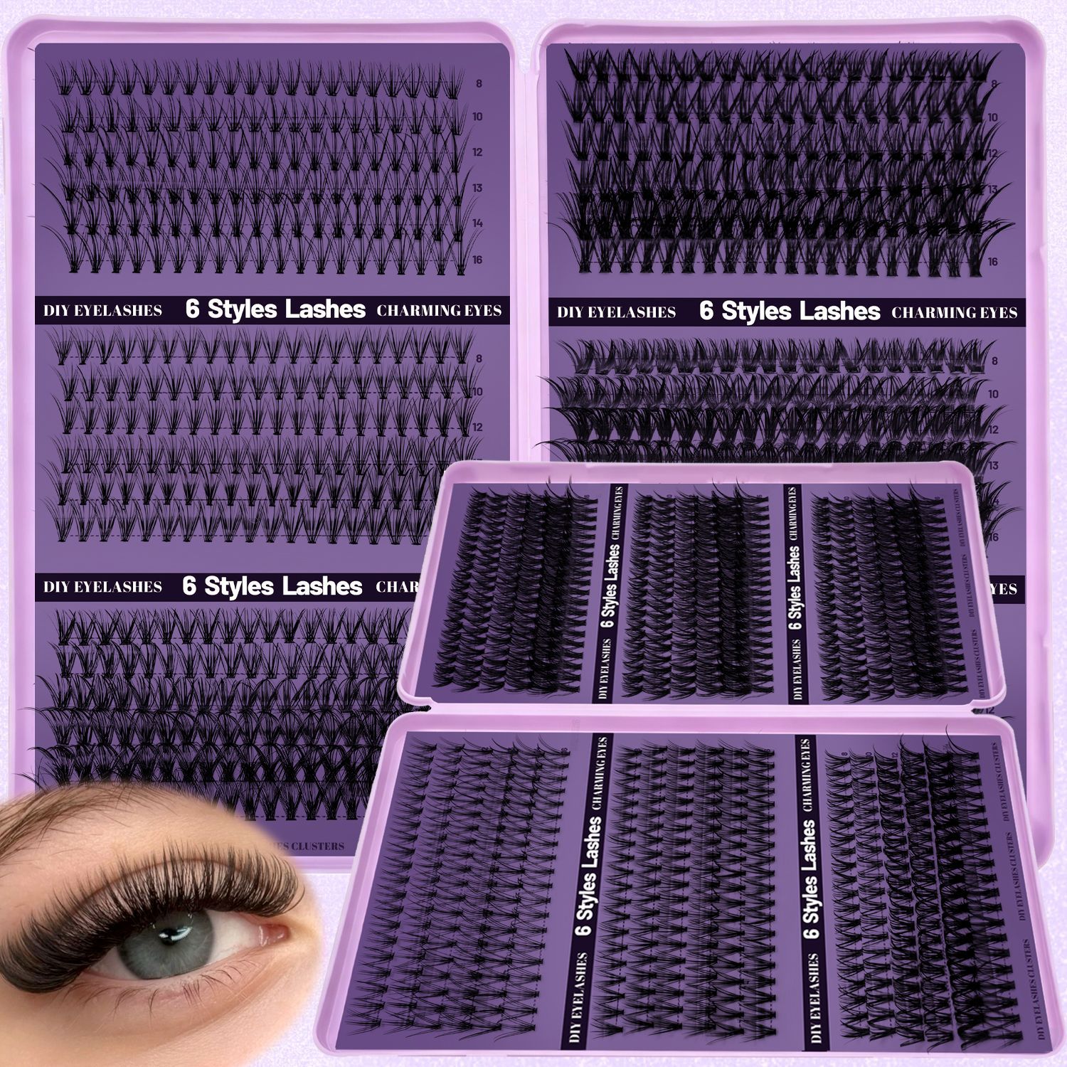 【Temu Hot Item】123456D DIY Segmented False Eyelashes Natural Self-Grafting Christmas False Eyelashes