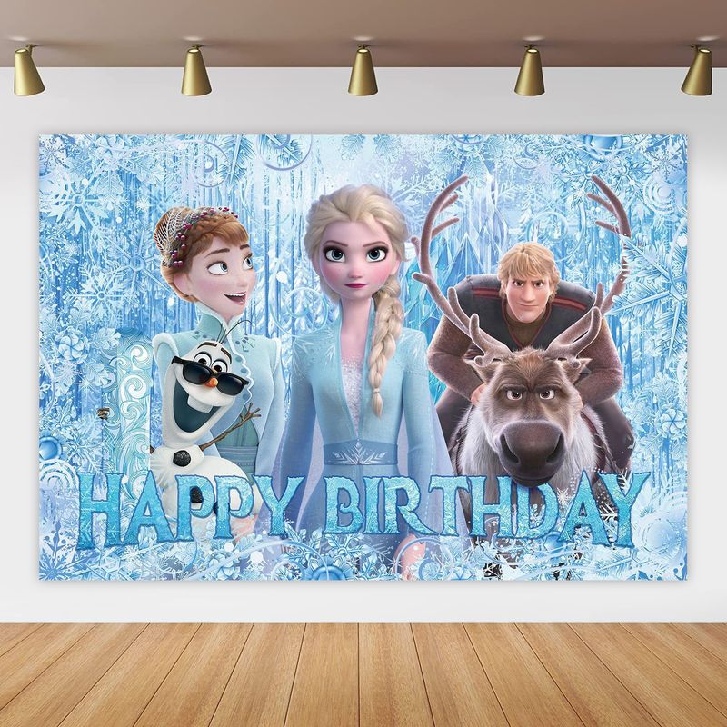 アナと雪の女王の誕生日パーティークロスボーダー写真背景漫画子供の新しい背景リビングルーム|undefined