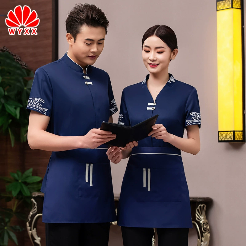 Комбинезоны для уборки с короткими рукавами Летняя женская уборка жилой недвижимости костюм уборка гостиничного номера Униформа тети ПА